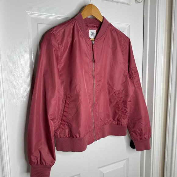 WOMEN'S GAP PINK BOMBER JACKET US SIZE M - Picture 2 of 11